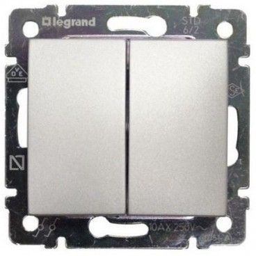 Interruptor blanco  VALENA aluminio LEGRAND 770105