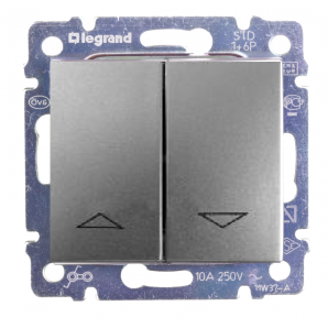 Interruptor persiana VALENA aluminio LEGRAND 770104