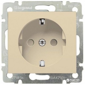 Tomada 2P+TT com obturador VALENA marfim LEGRAND 774321