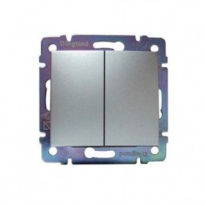 Conmutador blanco  VALENA aluminio  LEGRAND 770108