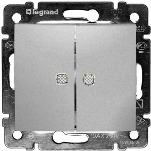 Conmutador blanco luminoso VALENA aluminio LEGRAND 770212