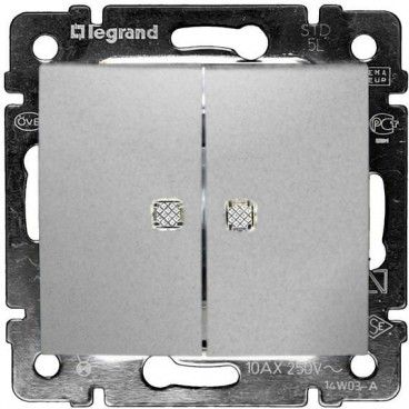 Conmutador blanco luminoso VALENA aluminio LEGRAND 770212