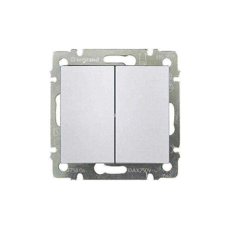 Botão duplo branco VALENA branco LEGRAND 774218