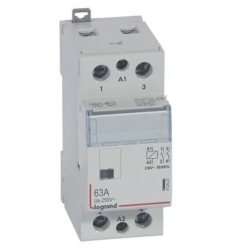 Contactor con bobina 230 V 2P 250V 63 A 2 NC 2 módulos.LEGRAND 412527
