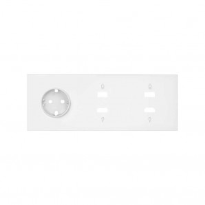 Simon 100 | Kit frontal 3 elementos con 1 enchufe schuko y 2 conectores HDMI + USB blanco mate 10020305-230