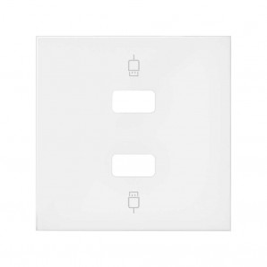 Simon 100 | Abdeckung für 2 mattweiße USB-Anschlüsse 10001090-230