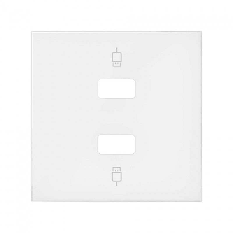 Simon 100 | Abdeckung für 2 mattweiße USB-Anschlüsse 10001090-230