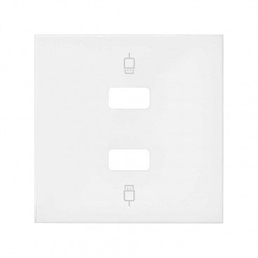 Simon 100 | Coperchio per 2 connettori USB bianco opaco 10001090-230