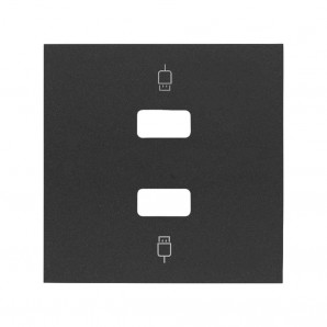 Simon 100 | Abdeckung für 2 mattschwarze USB-Anschlüsse 10001090-238