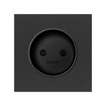 Simon 100 | Couvercle pour fiche bipolaire noir mat 10000040-238
