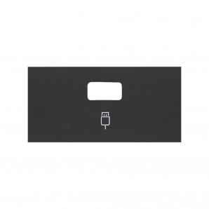 Simon 100 | Tapa para 1 conector USB negro mate 10001091-238