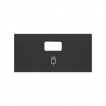 Simon 100 | Coperchio per 1 connettore USB nero opaco 10001091-238