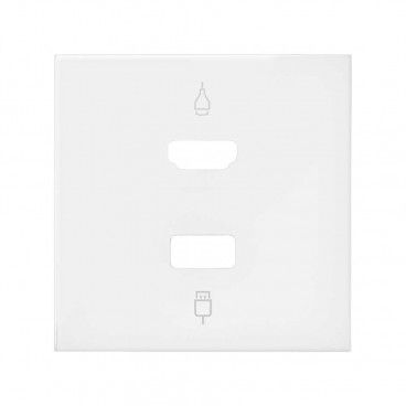 Simon 100 | Couvercle pour connecteur HDMI + USB blanc mat 10001095-230