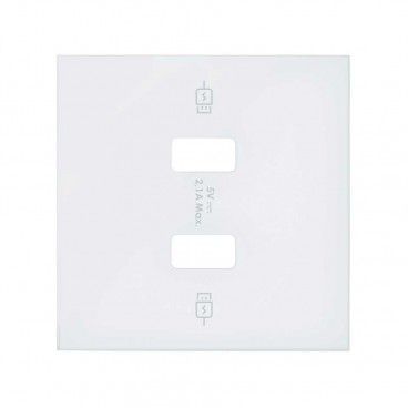 Simão 100 | Capa para carregador USB 2 conectores 5Vdc tipo A branco fosco 10001096-230