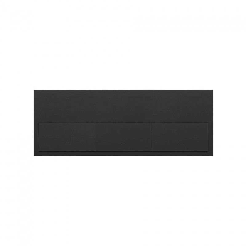 Simon 100 | Kit frontal horizontal para 3 elementos con 3 teclas negro mate 10020301-238