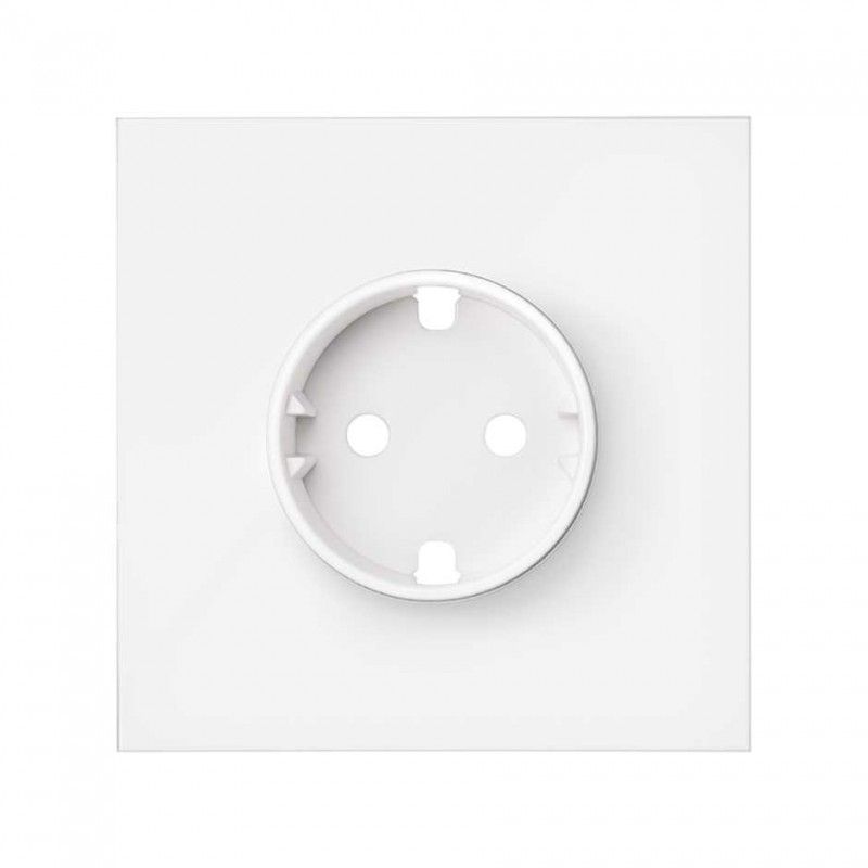 Simon 100 | 1 element front kit with 1 matte white schuko plug 1002010-2-230