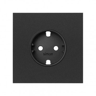 Simão 100 | Kit frontal 1 elemento com 1 plugue Schuko preto fosco 10020105-238