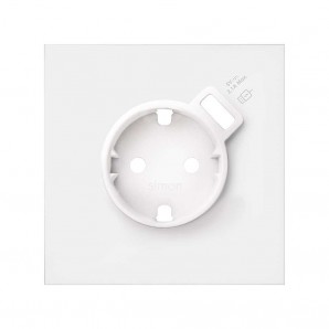 Simon 100 | 1 Element Front Kit mit 1 Base Schuko Stecker und integriertem Ladegerät weiß matt 10020109-230