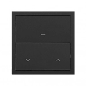 Simon 100 | 1 element front kit with 1 switch black blinds iO matte 10020116-238