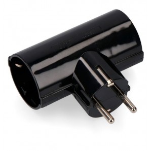Adaptateur double noir 16A EDM 40058