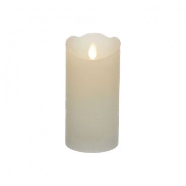 Vela interior de led 2xAA no incluidas 7,5x15cm. acabado rustico color blanco EDM 36456