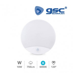 Aplique LED con sensor 10W 6000K+ luz emergencia GSC 000704716