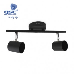 Foco techo doble lineal GU10 Negro GSC 001905358
