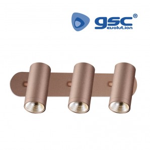 Spot de teto 3 elementos lineares GU10 Cobre GSC 202000003