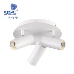 Foco techo triple circular GU10 Max.60W Blanco GSC 000705202