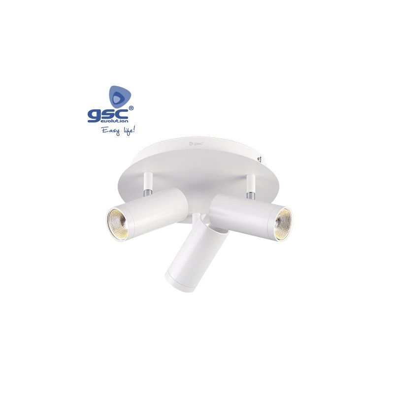 Foco techo triple circular GU10 Max.60W Blanco GSC 000705202