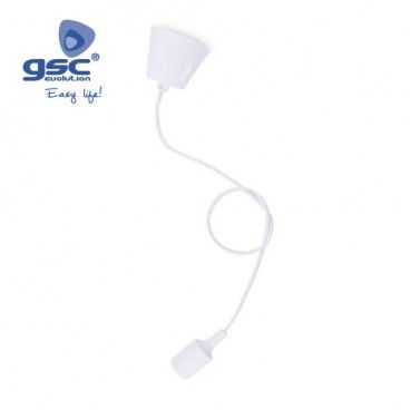 Casquilho de silicone E27 com cabo têxtil 1M - Branco GSC 000703499
