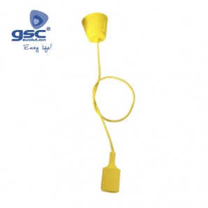 Portalámparas silicona E27 cable textil 1M - Amarillo GSC 000702186