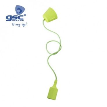 Portalámparas silicona E27 cable textil 1M - Verde GSC 000702185