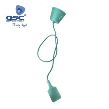 Portalámparas silicona E27 cable textil 1M - Turquesa GSC 000702184