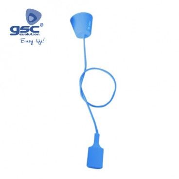 Portalámparas silicona E27 cable textil 1M - Azul GSC 000702183
