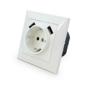 Plug socket with 2 white USB GSC 000200267 GSC - 1