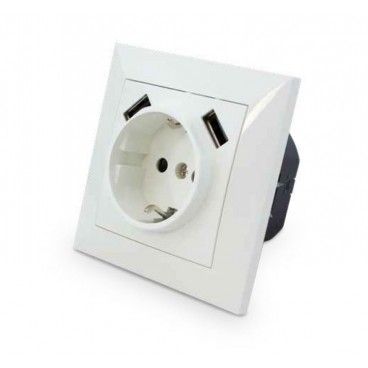 Base empotrar sucko + 2 USB Iota Blanco GSC 000200267
