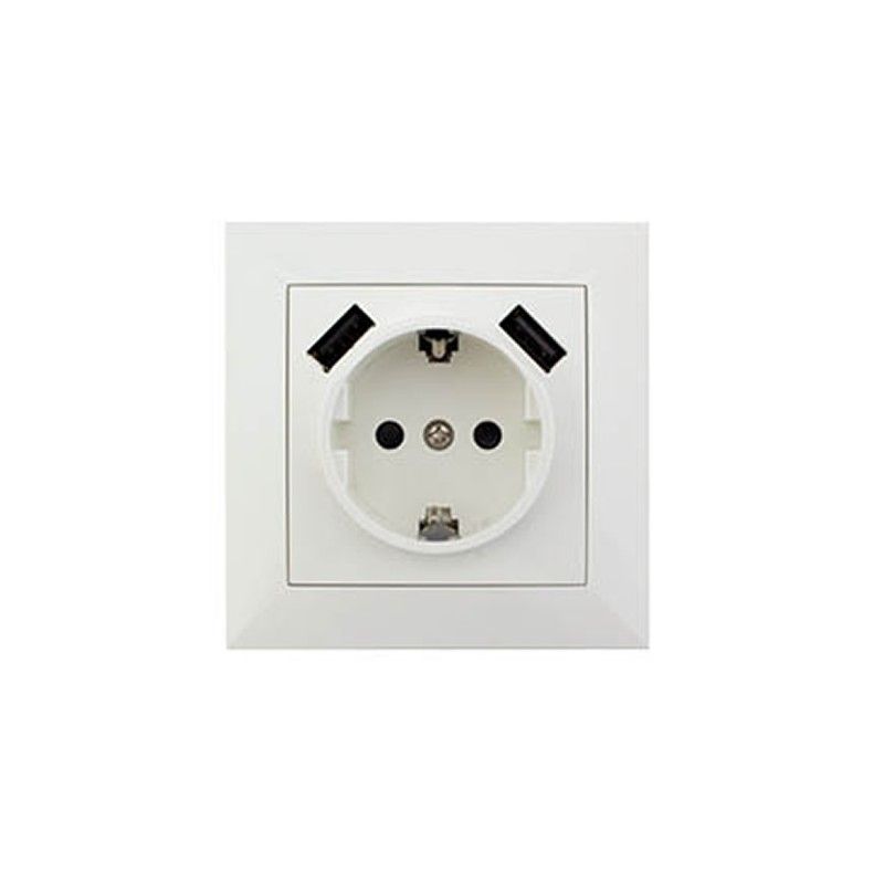 Base de enchufe con 2 USB blanco GSC 000200267