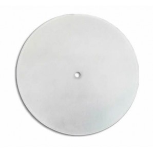 Vidro redondo curvo fosco com FURO CENTRAL 30 cm