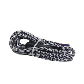 1.5M textile cable (2x0.75mm) plug + black and white switch GSC 001102964 GSC - 1