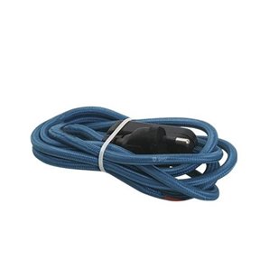 Cabo têxtil 1,5M (2x0,75mm) plugue + interruptor Azul GSC...