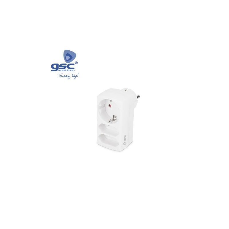 Schuko adattatore tripla uscita in linea GSC 000203366 GSC - 1