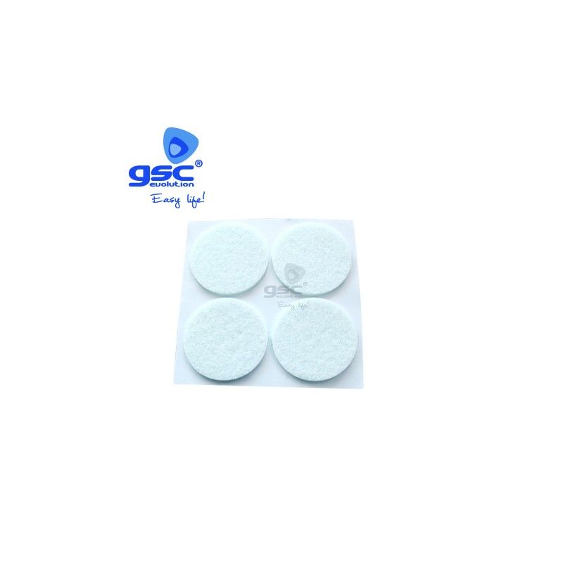 Set 4 adesivi rotondi in feltro Ø35mm bianco GSC 003802754 GSC - 1