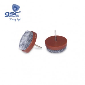 Conjunto de 4 feltros redondos com prego Ø35mm Marrom GSC...