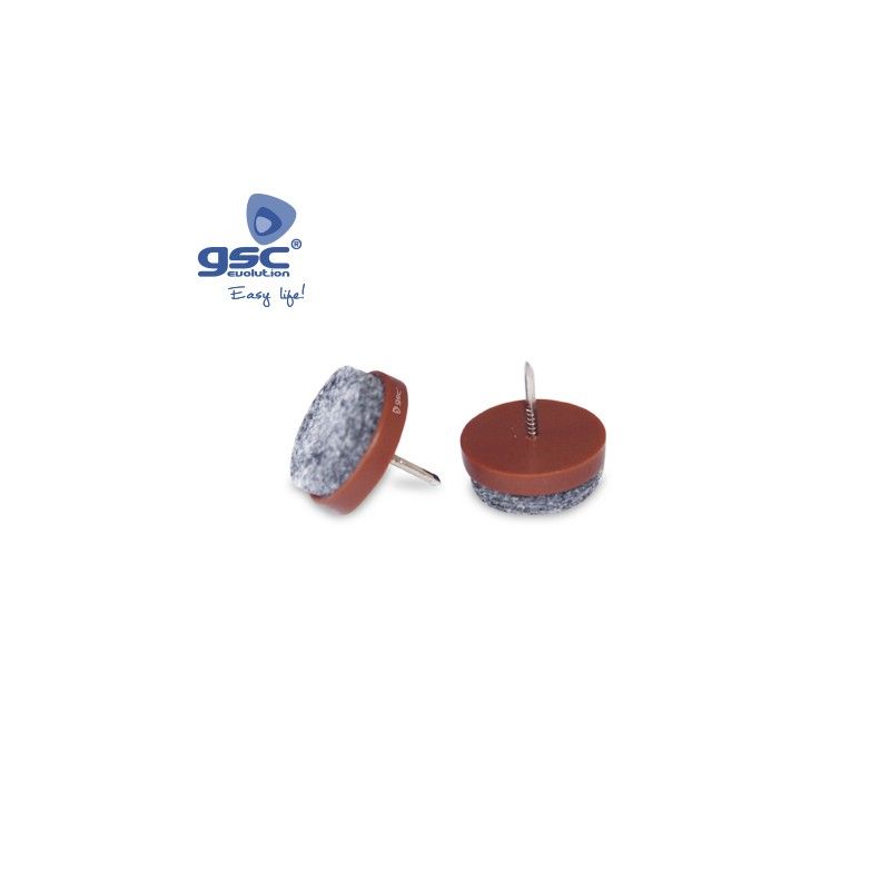 Set 4 feutres ronds avec clou Ø35mm Marron GSC 003802784 GSC - 1