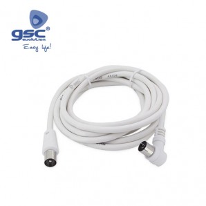 Extensão coaxial de TV angular Branco 1,5M GSC 002602970