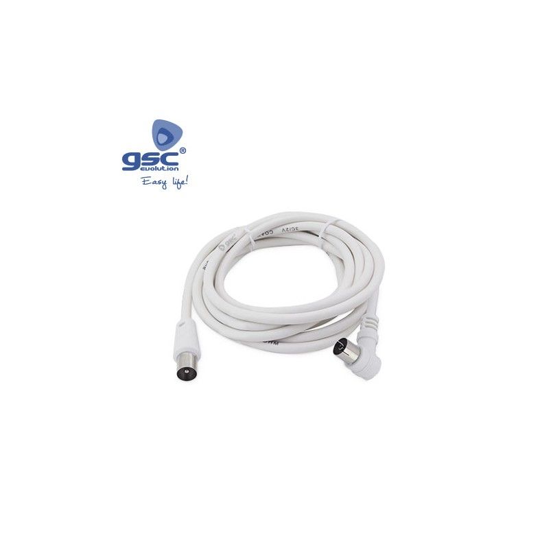 Prolongador coaxial TV acodado Blanco 1.5M GSC 002602970