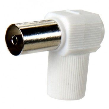Conector Tv Hembra Acodado 9,5 mm.