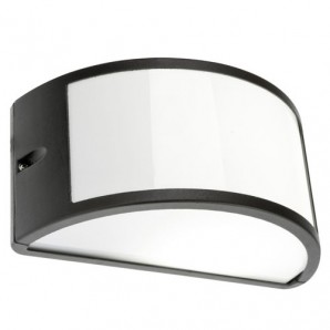 Plafón Aplique IP44  1/2 Luna Abierto Negro