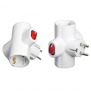 Adaptador / Ladron Triple Schuko 16 A 250v Con Interruptor 2